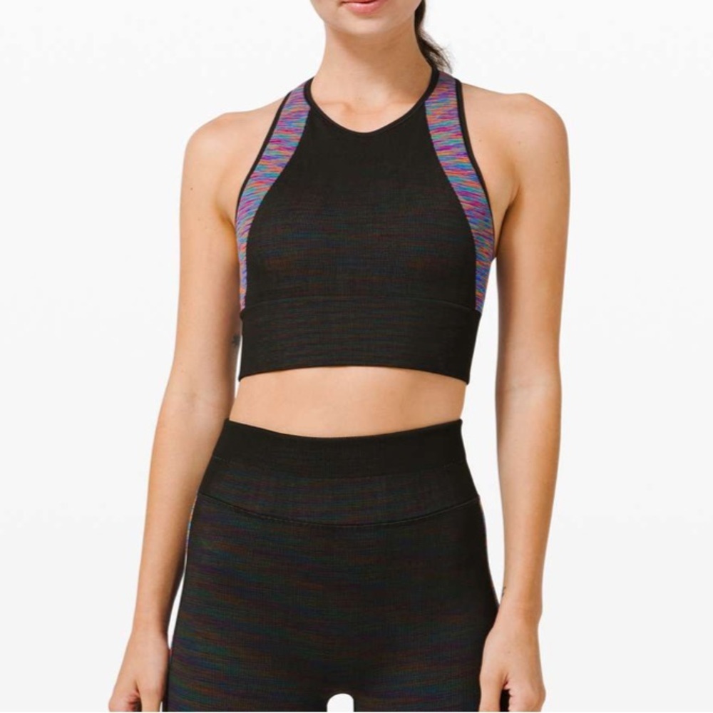 • Lululemon • Women’s Love Revealed Bra Black / Rainbow Racerback 4